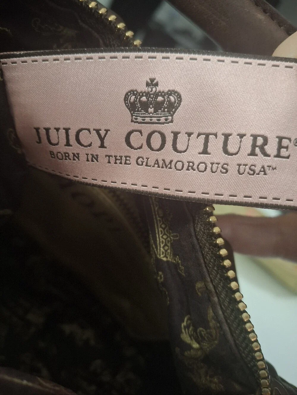 Juicy Couture Vintage Fieno Brown Leather Shoulder Bag NWT Y2K Statement Ring - Picture 7 of 8